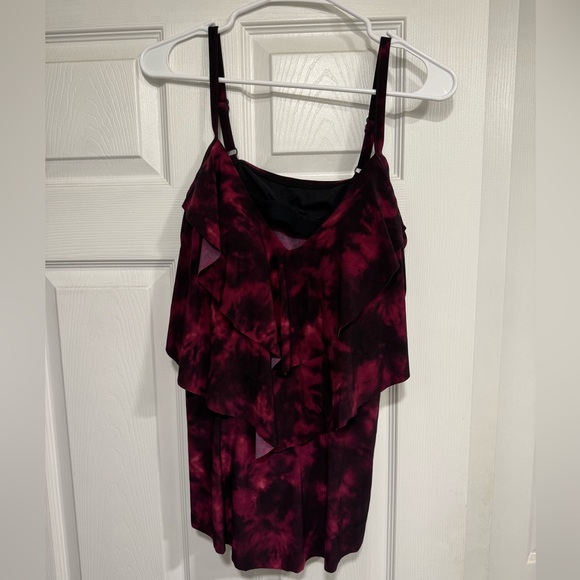 Aqua Green Tiered Swimsuit Top 1X - Picture 1 of 3